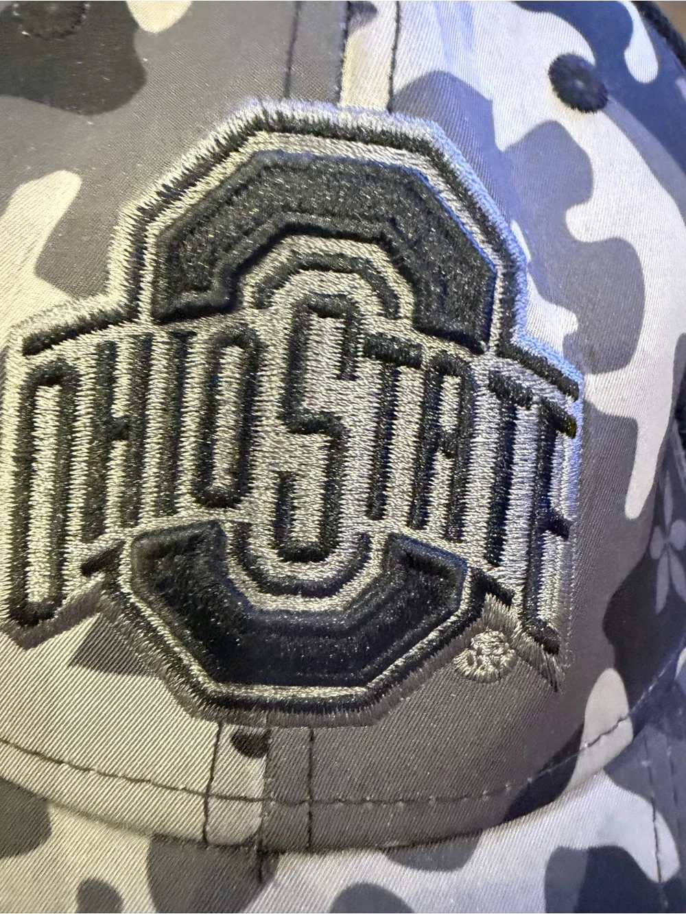Nike Men's Camo Ohio State Baseball Cap in Black and Gray